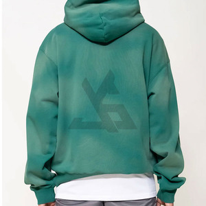Ensemble sweat-shirt et pantalon de survêtement surdimensionné en coton biologique délavé à l'acide personnalisé 2026, fermeture éclair, premium pour homme - Product Image 3