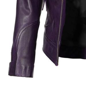 Veste en cuir de mouton pour femme de haute qualité, tissée, respirante, matelassée, automne/hiver, avec décoration logo - Product Image 6