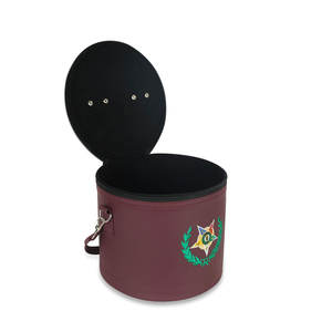 Impresión de bordado personalizado cremallera masónica Shriner Fez Case con correa y mango caja de plástico cosmético Masonic Fez Case - Product Image 3