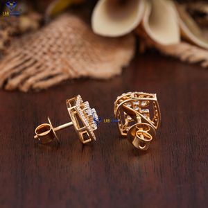 0.99 TDW Diamant taille ronde Boucle d'oreille en or jaune par Labstone Tender Sparkling Diamond Boucle d'oreille Couleur EF-VS - Product Image 4