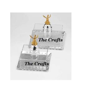 Plateau à dessert de conception islamique avec couvercle en acrylique, plateau de service en métal de qualité supérieure, couleur or, aux meilleurs prix - Product Image 6