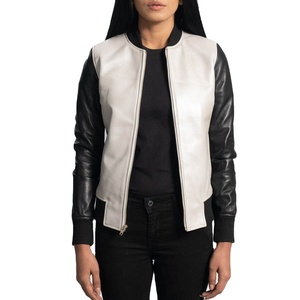 Veste en cuir respirante pour femme, style motard, col montant, manches longues, fermeture éclair, tendance, mode urbaine, pour l'hiver, décontractée - Product Image 5
