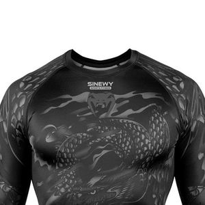Protège-éruptions cutanées à compression personnalisée manches longues Jiu Jitsu Kimono extensible MMA équipement de combat conception OEM vêtements d'arts martiaux 100% - Product Image 2