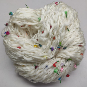 Flor bordada, hilo de seda elegante teñido en el espacio, Material de lana de tejer reciclado para costura de ganchillo, bolsa de anillo de tela Normal de origen - Product Image 2