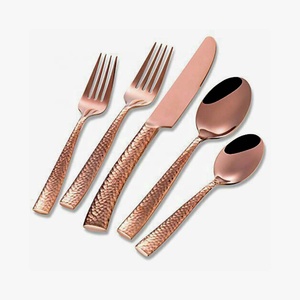 Ensemble de couverts en acier inoxydable au Design moderne, poignée ronde forgée à la main, comprenant une fourchette à dîner, une cuillère à thé - Product Image 3