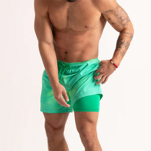 High Quality Adult Men's Casual Heat Sensitive Shorts Custom Color Double <b>Layer</b> Quick Dry Waterproof Elastic Waist Knee Length - Product Image 3