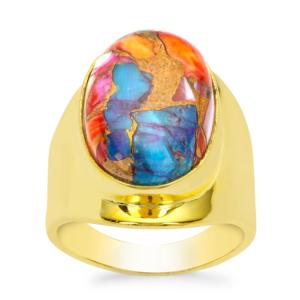 Bague statement en argent sterling plaqué or avec turquoise Mojave en cuivre 10,50 carats - Product Image 1