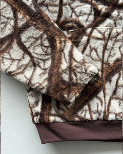 Sweat à capuche en polaire camouflage d'hiver pour homme, motif réaliste de branches d'arbre, camouflage neige, fermeture éclair quart de tour, pull lourd, parka d'extérieur - Product Image 3