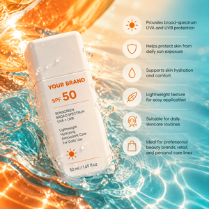 ครีมกันแดดวิตามินซีและไฮยาลูรอนิค แอซิด สูตรบำรุงผิวทุกวัน SPF50 สำหรับทุกสภาพผิว (ฉลากสินค้าสั่งผลิต) - Product Image 2