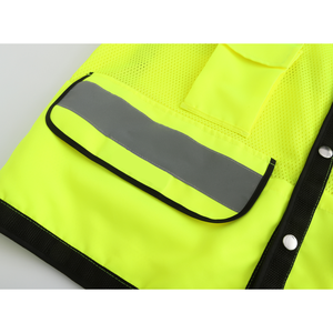 Gilet de sécurité en polyester haute visibilité avec logo personnalisable pour les travaux de construction Poches réfléchissantes respirantes Taille Plus - Product Image 5