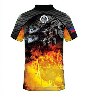 เสื้อโปโลผ้าถักสำหรับผู้ชายผ้าคอตตอนแบบระเหิด100% แห้งเร็วระบายอากาศผลิตตามสั่ง - Product Image 2