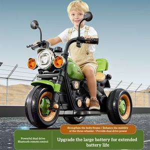Новый детский электромотоцикл на 6В с двойным приводом, пультом управления для родителей, крутой LED-подсветкой и музыкой для детей 3-7 лет - Product Image 2