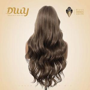 Madison-DWY 26-Inch MiraScalp Wavy Light <b>Brown</b> Glueless Synthetic Curly <b>Wig</b> for Women Loose Wave Transparent Lace - Product Image 6