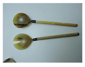 Ensemble de couverts saladier en corne de buffle naturelle Cuillère à baguettes de style classique unique pour le service alimentaire Cadeaux d'affaires durables - Product Image 2