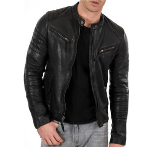 Chaquetas de cuero para hombre de estilo callejero de alta calidad con tela de lona y logotipo frontal-Precio al por mayor - Product Image 2