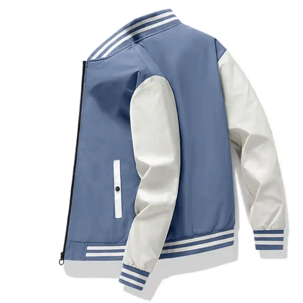 Toptan özel çocuklar deri kol ile üniversite ceketleri Polyester nefes boş düz nakış Varsity man Varsity ceket