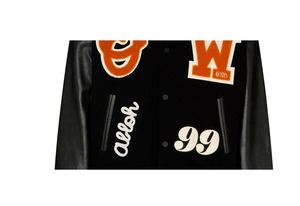 Vigour แจ็กเก็ตเบสบอลผ้ากำมะหยี่แขนหนังปักลายสำหรับผู้ชายแจ็คเก็ตฤดูหนาว - Product Image 5