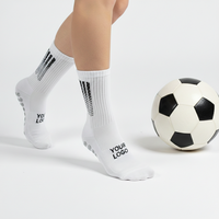 Chaussettes de sport unisexes pour le football, avec grip, semelle en tissu éponge épaisse, motif à pois, logo personnalisé, matière Coolmax, écologiques, respirantes, silicone