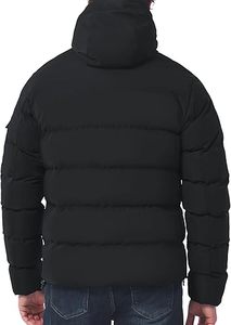 Manteau d'hiver pour homme, veste matelassée imperméable épaisse, coupe-vent à capuche, parka avec plusieurs poches - Product Image 2