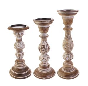 Bougeoir moderne en bois fabriqué en Inde Bougeoir en bois naturel Bougeoir pilier Bougeoir en gros Chandelier du grossiste - Product Image 3