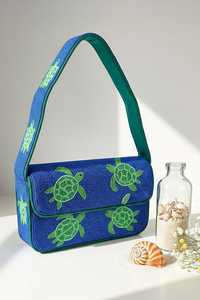 Bolso de Mano Artesanal de Cuentas de Vidrio Multicolores MS Handicraft con Asa, Bolso Casual de Mano, Bolso Baguette de Artesanía India - Product Image 4