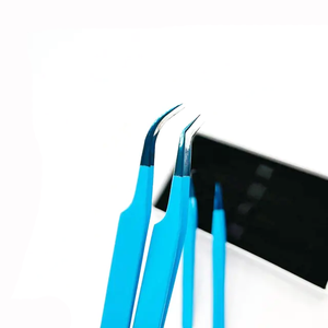 Pinzas de pestañas con punta de fibra de etiqueta privada, pinzas de extensión de pestañas con volumen de punta de fibra con logotipo personalizado - Product Image 6