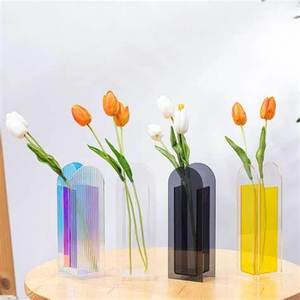 High Quality for Attractive Clear Acrylic Block Bud <b>Vase</b> Eco-Friendly Customizable Modern Home Decor - Product Image 1