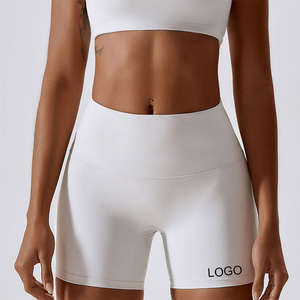 Shorts de sport pour femmes en gros, taille basse, élastique, trois points, sans couture, respirant, séchage rapide, spandex/nylon, uni - Product Image 6