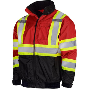 SMASYS Mens Hi Vis Reflective Safety Chaqueta de invierno Ropa DE TRABAJO 2 en 1 Fleece Ropa de trabajo de alta visibilidad Chaqueta impermeable - Product Image 4