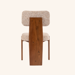 Contemporary <b>Teak</b> Wood Upholstered Dining <b>Chair</b> Fabric Seat Modern Minimalist Dining Furniture for Home Restaurant Cafe - Product Image 4