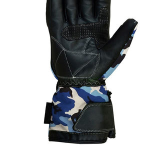 Gants de moto de course coupe-vent pour hommes avec écran tactile et protection des jointures, en cuir noir, protection pour moto - Product Image 4