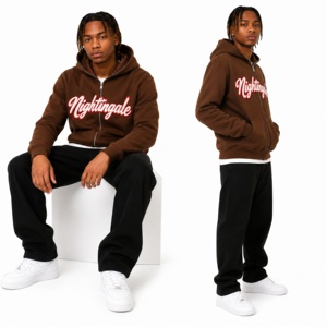 Sudadera con capucha personalizada con estampado en relieve, diseño más reciente 2026, sudadera con capucha estampada personalizada, ropa exterior de forro polar con cremallera completa, sudadera con capucha de peso pesado, ¡la más vendida! - Product Image 3