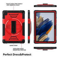 Funda Protectora para Tablet Samsung Tab A8 2021 X200/X205 de 10.5 Pulgadas, con Triple Capa de TPU y PC, Absorción Extrema de Impactos, Alta Seguridad, con Correa de Mano Giratoria