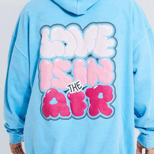 Ropa de calle, jersey de gran tamaño, sudaderas con capucha de mezcla de algodón para hombre, diseño personalizado, Sudadera con capucha estampada de Color sólido de lujo para hombre - Product Image 3