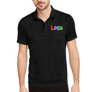 Ropa de hombre bordada con impresión de logotipo personalizado, polos de manga corta, ropa de calle de verano, polos de algodón de talla grande para hombre, OEM - Product Image 2