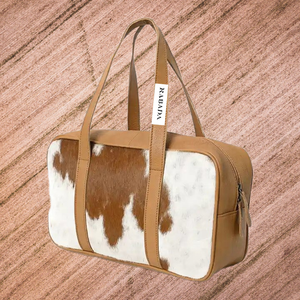 กระเป๋าทรงดัฟเฟิลมีกระเป๋าหนังวัวขนาดเล็กทำด้วยมือพร้อมหนังหดตัวเต็มรูปแบบน้ำหนักเบาพกพาง่าย - Product Image 1