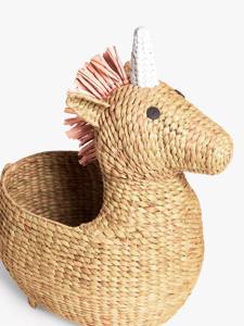Cesta de Almacenamiento de Jacinto de Agua con Diseño de Unicornio para Niños, Cesta de Almacenamiento Hecha a Mano, Ecológica, Hecha en Vietnam - Product Image 2