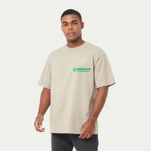 Men's Classic Oversized T-<b>Shirt</b> <b>100</b>% <b>Polyester</b> Jersey Medium Weight Ribbed Neck Short Sleeves Regular Fit Breathable Quick Dry - Product Image 2