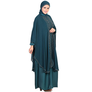 Abaya personnalisé haute qualité vente en gros 2023 nouvelle couleur Pure Abaya femmes islamique personnalisé ODM rouge maxi volants avant fermé volanté - Product Image 5