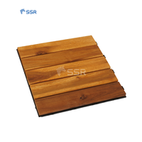 SSR VINA-Tuile de terrasse en bois d'acacia à emboîtement 5 lattes adaptée au patio, au jardin d'arrière-cour, à la terrasse, au sol d'entrée