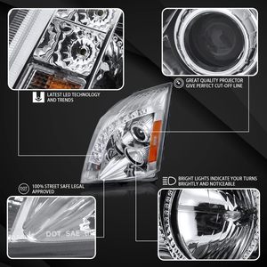 2011-2014 <b>SMD</b> <b>LED</b> Chrome Projector Assembly Left + Right Pair Headlamps Compatible - Product Image 3