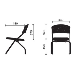 Silla de Oficina Plegable de Estilo Contemporáneo Varion II 02 GXVP68013 con Respaldo de Plástico para Espacios de Trabajo Modernos - Product Image 2