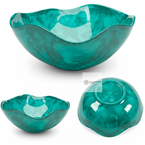 ชามเสิร์ฟเรซินสีเทอร์ควอยซ์ทำมือสำหรับห้องครัวหรืองานแต่งงาน - Product Image 1