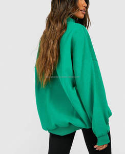 Sudadera transpirable de algodón con cuello redondo para mujer, ropa de calle de lujo con estampado personalizado de 400GSM - Product Image 2