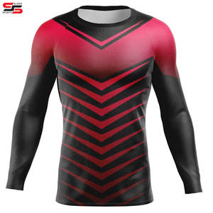 Promoción sublimación impresa Spandex Bjj hombres camisa de compresión Top manga larga deportes Baselayer Running Dry Rash Guard - Product Image 6