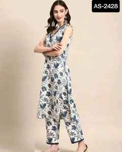 Nuevo diseñador de algodón puro Alia Cut Kurti con bordado e impreso Heavy Work Ready Made Kurti Set para mujeres Kurtis Pent Set - Product Image 6