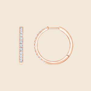 Boucles d'oreilles créoles en or massif 14 carats avec diamants de laboratoire ronds de 0,5 carat F-VS, idéales pour le quotidien et les cadeaux - Product Image 3