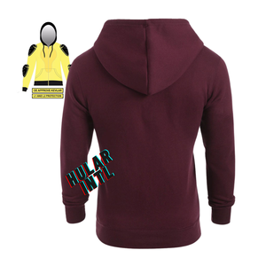 Sweat à capuche pour unisexe personnalisé 100% coton polaire pull lourd tenue décontracté pour la moto avec protection CE - Product Image 2
