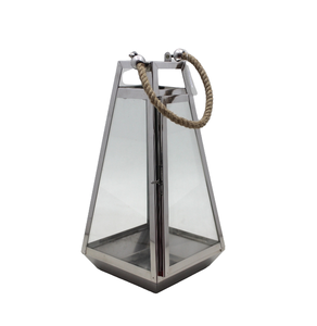 Vente en gros de lanterne décorative en vrac design antique pour la maison support de lumière en T finition argentée bougeoir au design moderne - Product Image 1