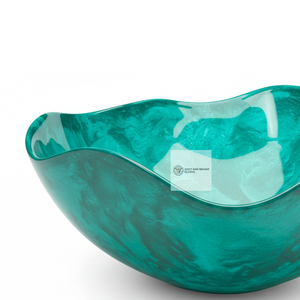 ชามเสิร์ฟเรซินสีเทอร์ควอยซ์ทำมือสำหรับห้องครัวหรืองานแต่งงาน - Product Image 3